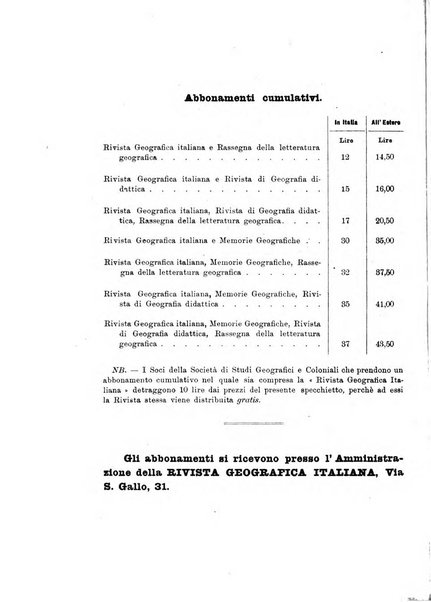 Rivista geografica italiana e Bollettino della Societa di studi geografici e coloniali in Firenze