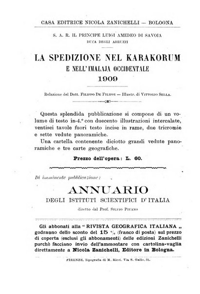 Rivista geografica italiana e Bollettino della Societa di studi geografici e coloniali in Firenze