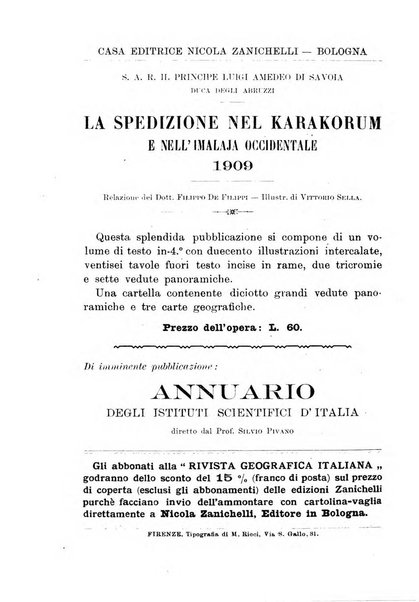 Rivista geografica italiana e Bollettino della Societa di studi geografici e coloniali in Firenze