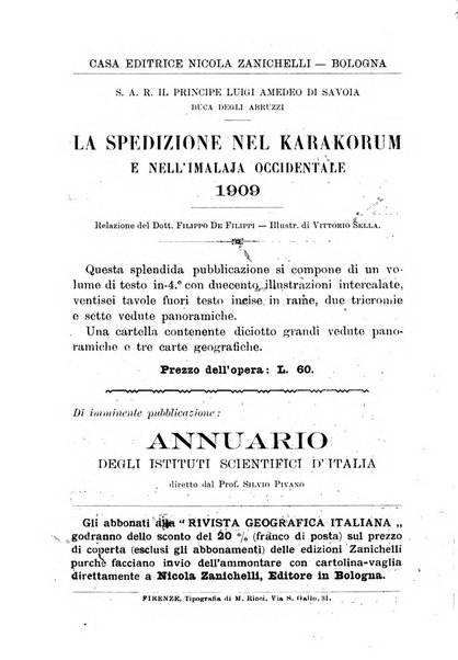 Rivista geografica italiana e Bollettino della Societa di studi geografici e coloniali in Firenze