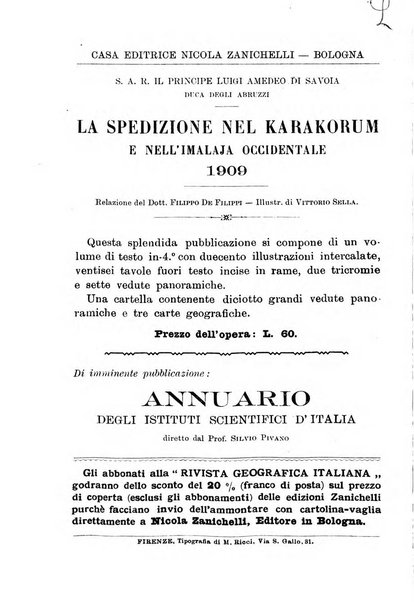 Rivista geografica italiana e Bollettino della Societa di studi geografici e coloniali in Firenze