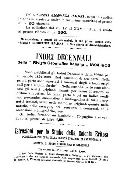 Rivista geografica italiana e Bollettino della Societa di studi geografici e coloniali in Firenze