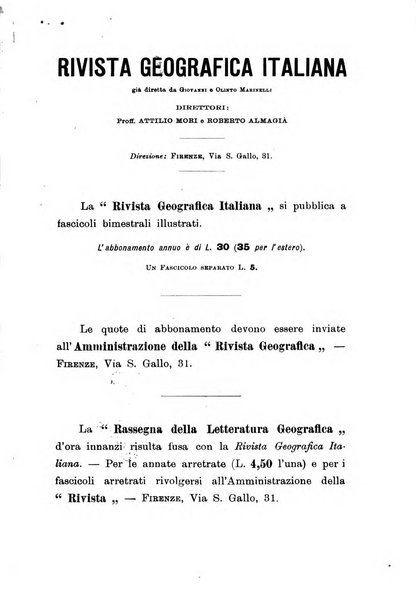 Rivista geografica italiana e Bollettino della Societa di studi geografici e coloniali in Firenze