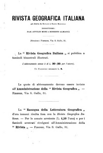 Rivista geografica italiana e Bollettino della Societa di studi geografici e coloniali in Firenze