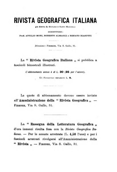 Rivista geografica italiana e Bollettino della Societa di studi geografici e coloniali in Firenze