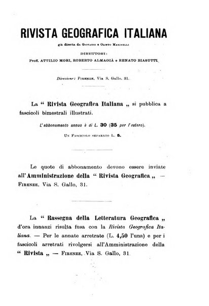 Rivista geografica italiana e Bollettino della Societa di studi geografici e coloniali in Firenze