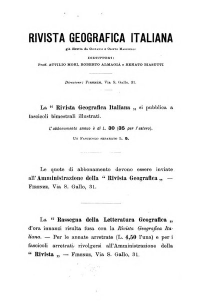 Rivista geografica italiana e Bollettino della Societa di studi geografici e coloniali in Firenze