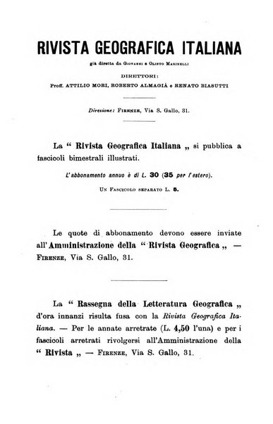 Rivista geografica italiana e Bollettino della Societa di studi geografici e coloniali in Firenze