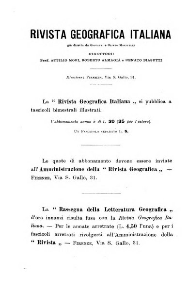 Rivista geografica italiana e Bollettino della Societa di studi geografici e coloniali in Firenze