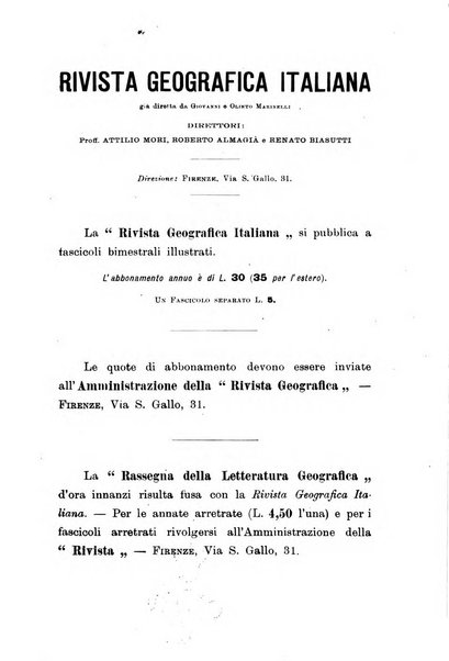 Rivista geografica italiana e Bollettino della Societa di studi geografici e coloniali in Firenze