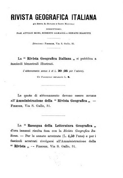 Rivista geografica italiana e Bollettino della Societa di studi geografici e coloniali in Firenze