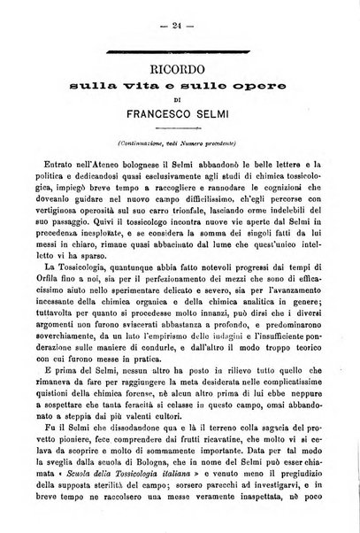 L' orosi bollettino di chimica, farmacia e scienze affini