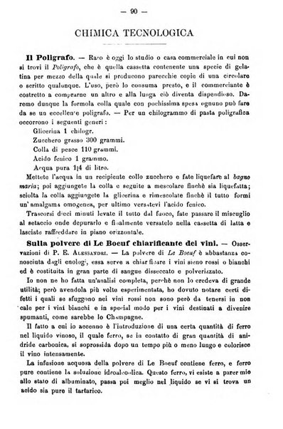 L' orosi bollettino di chimica, farmacia e scienze affini