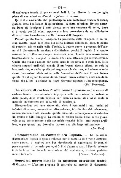 L' orosi bollettino di chimica, farmacia e scienze affini