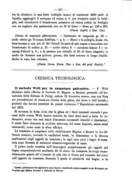 L' orosi bollettino di chimica, farmacia e scienze affini