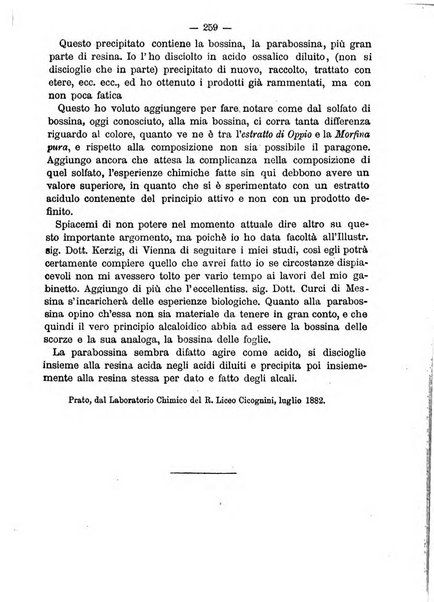 L' orosi bollettino di chimica, farmacia e scienze affini