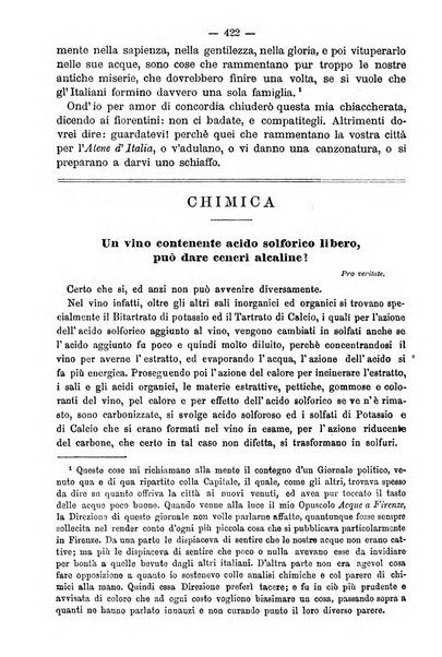 L' orosi bollettino di chimica, farmacia e scienze affini