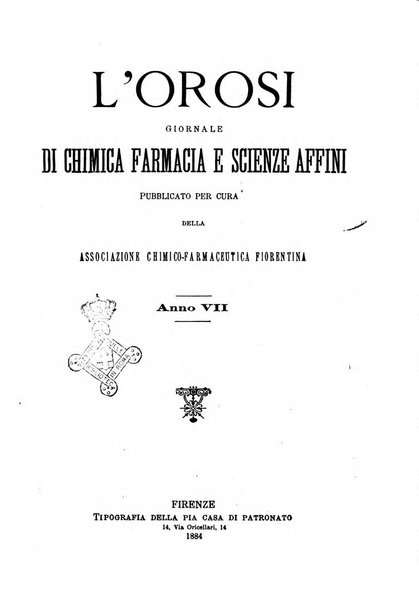 L' orosi bollettino di chimica, farmacia e scienze affini