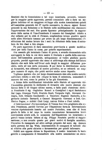 L' orosi bollettino di chimica, farmacia e scienze affini