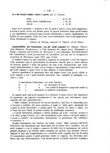 L' orosi bollettino di chimica, farmacia e scienze affini