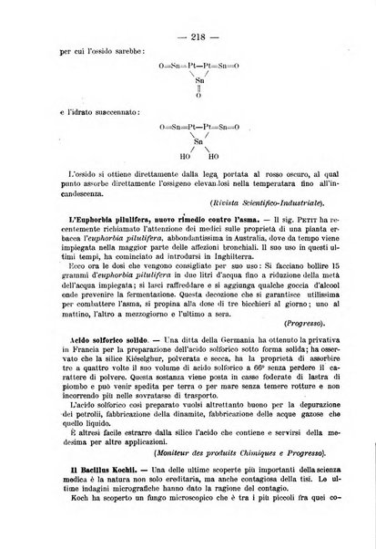 L' orosi bollettino di chimica, farmacia e scienze affini