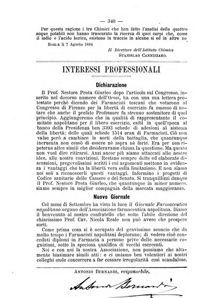 L' orosi bollettino di chimica, farmacia e scienze affini