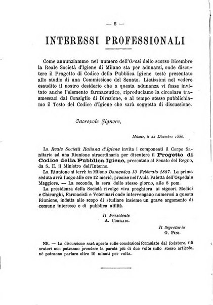 L' orosi bollettino di chimica, farmacia e scienze affini