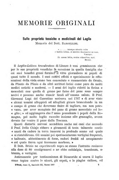 L' orosi bollettino di chimica, farmacia e scienze affini