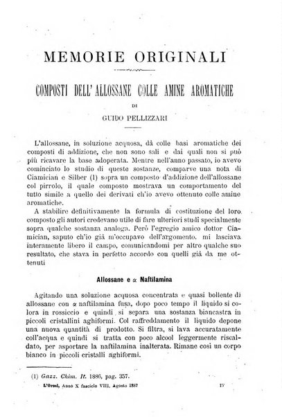 L' orosi bollettino di chimica, farmacia e scienze affini