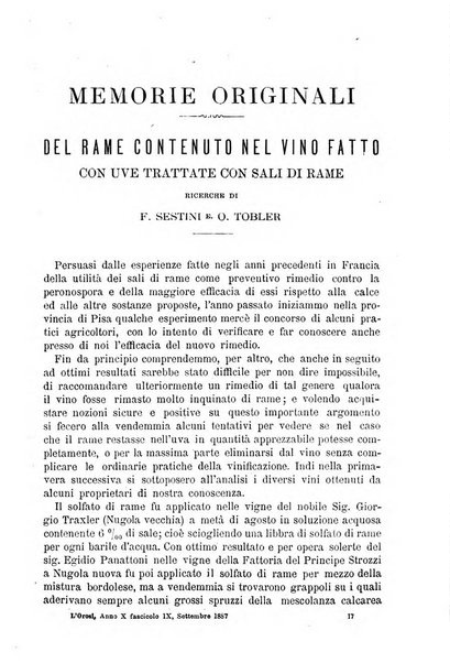 L' orosi bollettino di chimica, farmacia e scienze affini