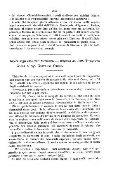 L' orosi bollettino di chimica, farmacia e scienze affini