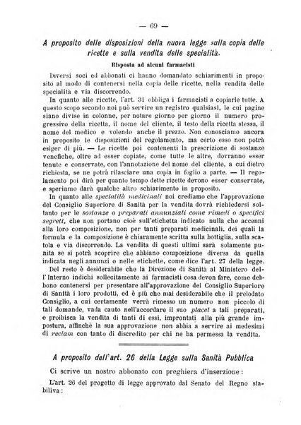 L' orosi bollettino di chimica, farmacia e scienze affini