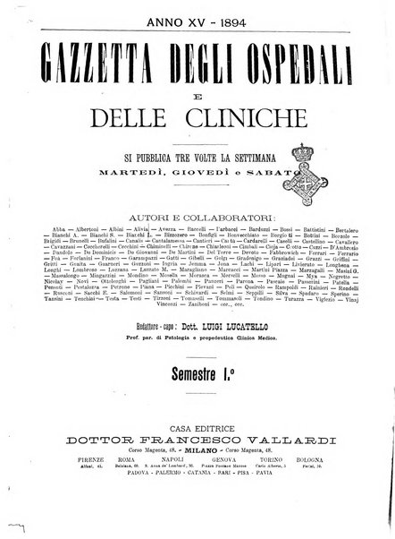 Gazzetta degli ospedali e delle cliniche