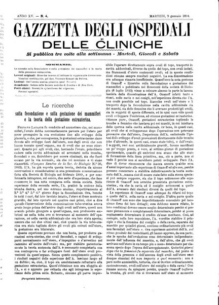 Gazzetta degli ospedali e delle cliniche