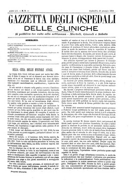 Gazzetta degli ospedali e delle cliniche