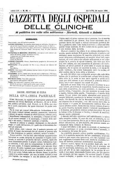 Gazzetta degli ospedali e delle cliniche