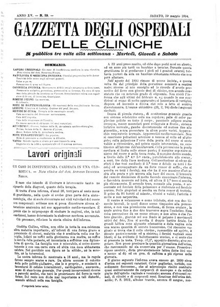 Gazzetta degli ospedali e delle cliniche