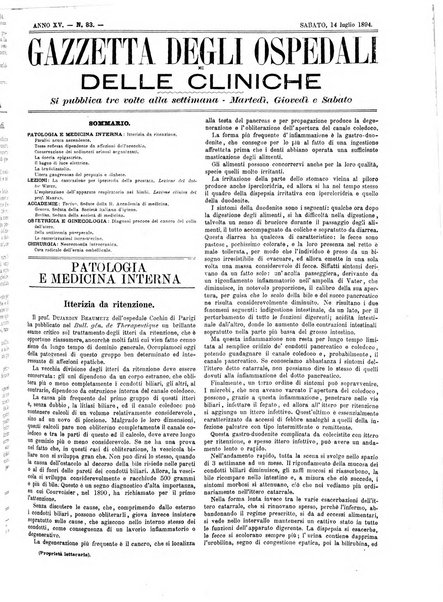 Gazzetta degli ospedali e delle cliniche