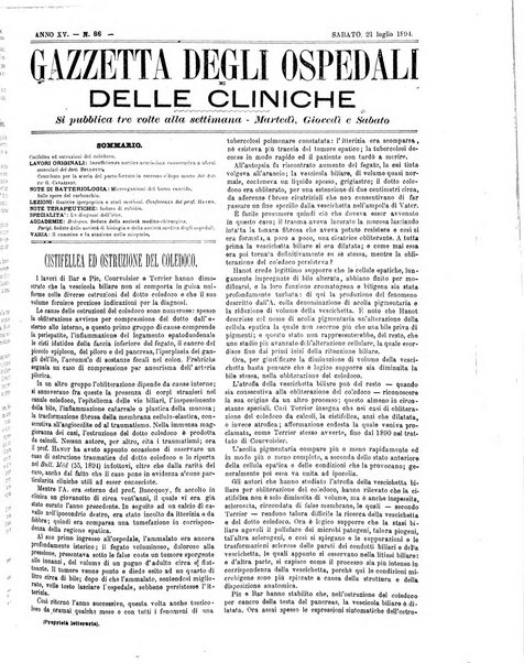 Gazzetta degli ospedali e delle cliniche