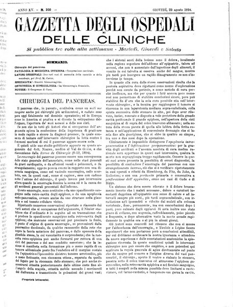 Gazzetta degli ospedali e delle cliniche