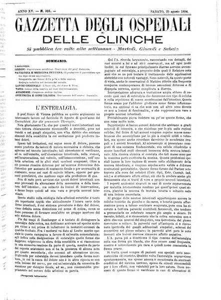 Gazzetta degli ospedali e delle cliniche