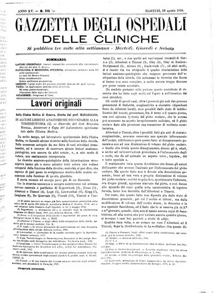 Gazzetta degli ospedali e delle cliniche