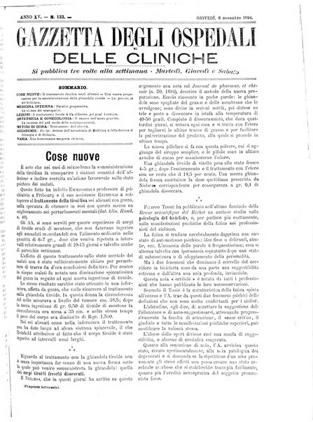 Gazzetta degli ospedali e delle cliniche