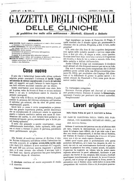 Gazzetta degli ospedali e delle cliniche