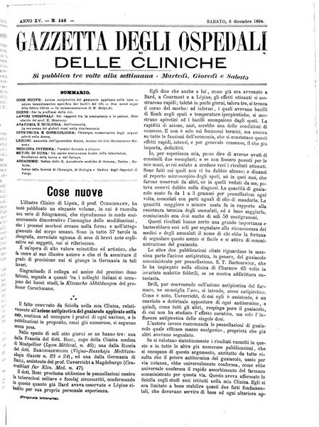 Gazzetta degli ospedali e delle cliniche