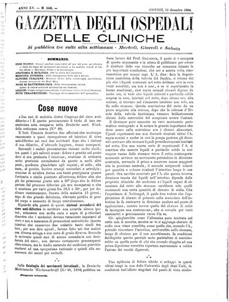 Gazzetta degli ospedali e delle cliniche