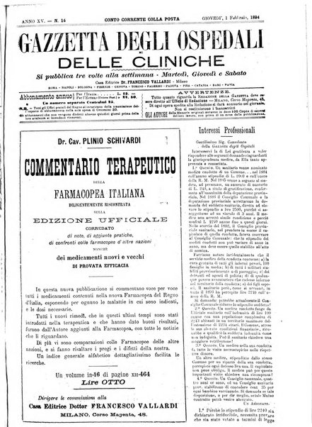 Gazzetta degli ospedali e delle cliniche