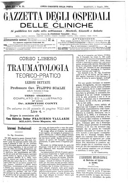 Gazzetta degli ospedali e delle cliniche