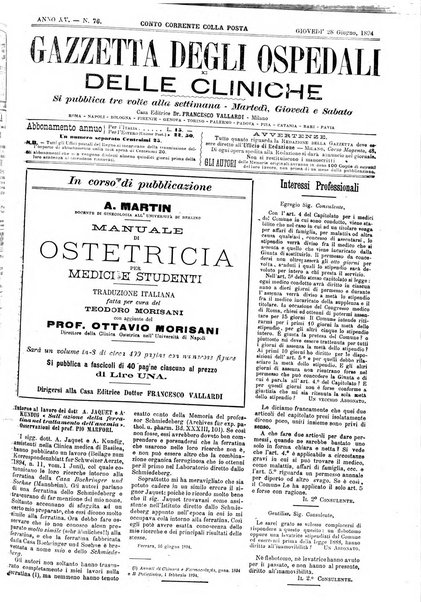 Gazzetta degli ospedali e delle cliniche