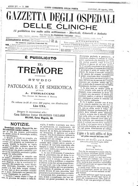 Gazzetta degli ospedali e delle cliniche